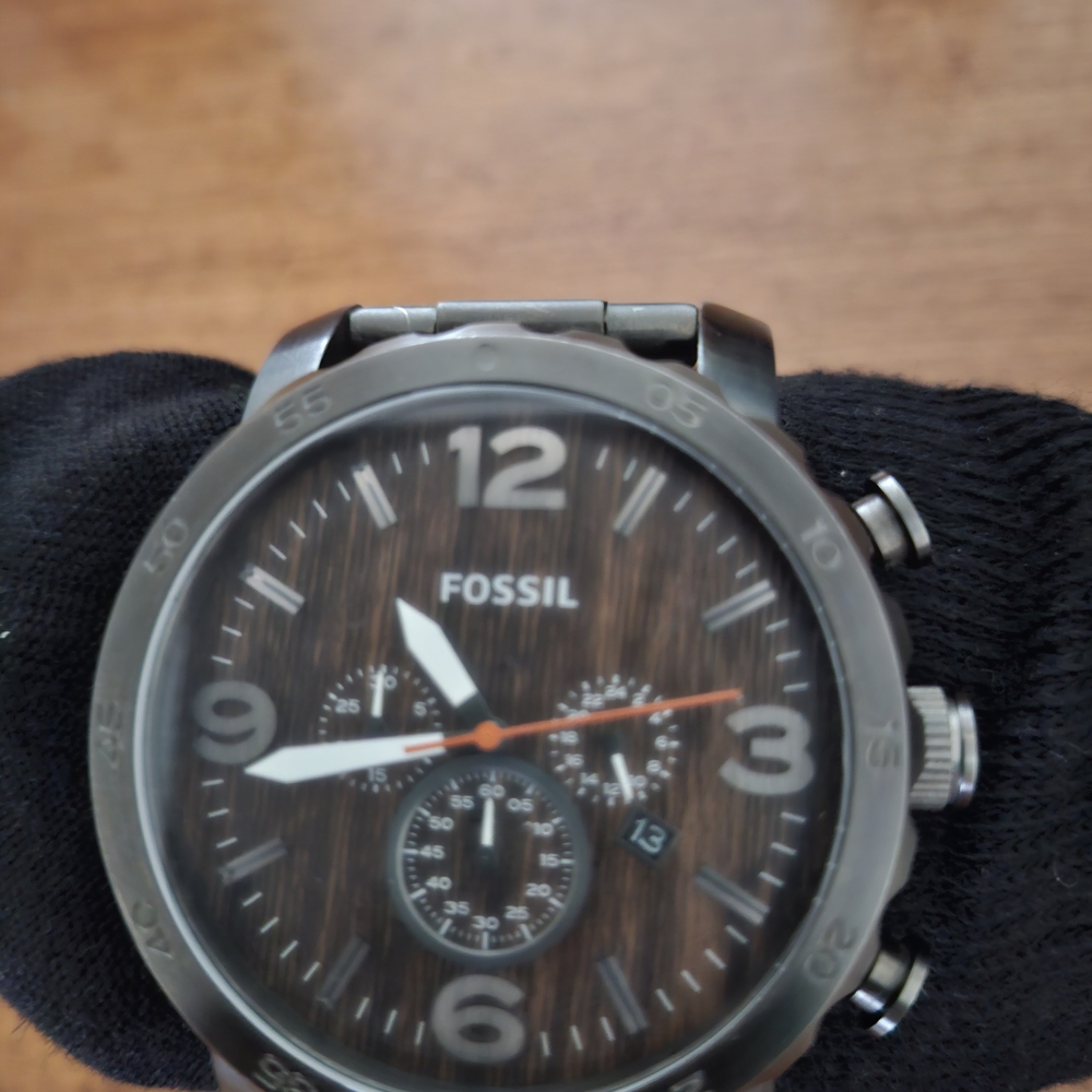 Fossil Black and Brown Chronograph Timepiece